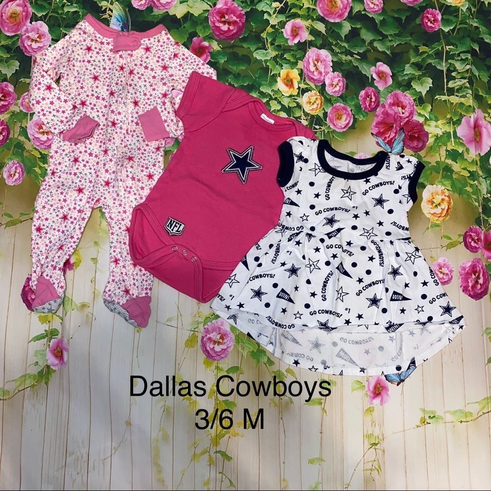 Dallas Cowboys Baby Girl Clothes Lot of 3 Outfits